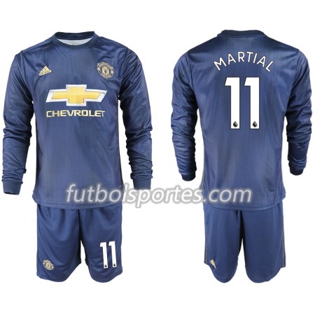 Camisetas Manchester United MARTIAL 11 Niño Tercera Equipacion 2018/2019 Manga Larga